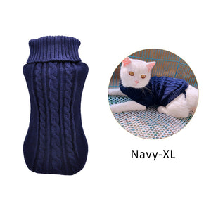 Pet Cat Sweater Winter Warm Cotton Cat Clothes Knitted Puppy Sweater Kitten Cloth Cat Vest For Small Medium Cats Dogs Chihuahua
