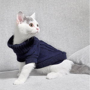 Pet Cat Sweater Winter Warm Cotton Cat Clothes Knitted Puppy Sweater Kitten Cloth Cat Vest For Small Medium Cats Dogs Chihuahua