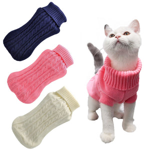 Pet Cat Sweater Winter Warm Cotton Cat Clothes Knitted Puppy Sweater Kitten Cloth Cat Vest For Small Medium Cats Dogs Chihuahua