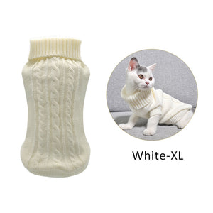 Pet Cat Sweater Winter Warm Cotton Cat Clothes Knitted Puppy Sweater Kitten Cloth Cat Vest For Small Medium Cats Dogs Chihuahua