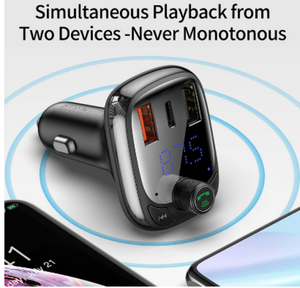 Baseus FM Transmitter Modulator Bluetooth 5.0 Handsfree Car Kit Audio MP3 Player With PPS  Fast Car Auto  FM Car Kit Audio  Charger