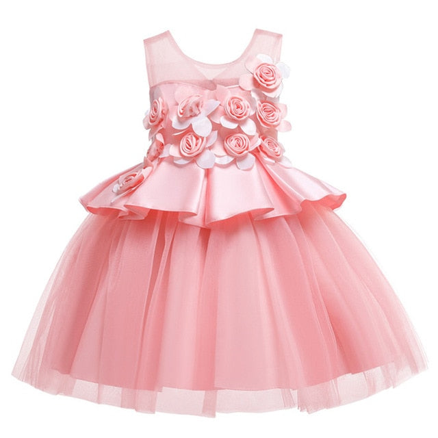 Kids Dresses For Girls Elegant Princess Dress Children Evening Party Dress Flower Girl Wedding Gown vestido infantil