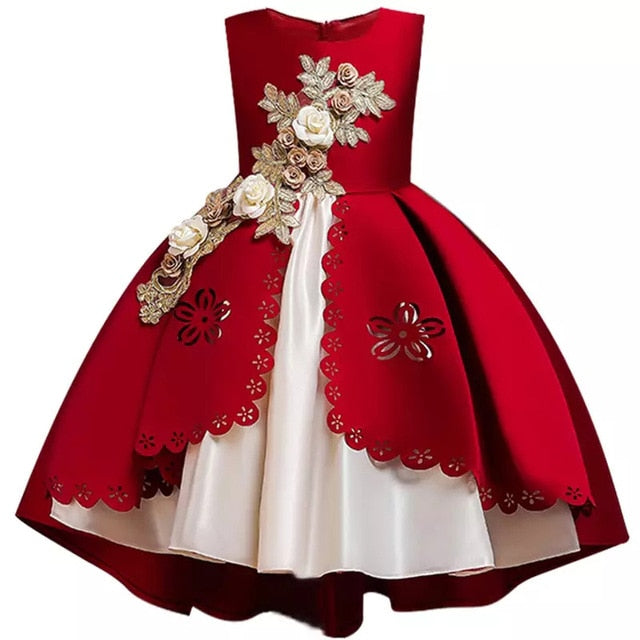 Kids Dresses For Girls Elegant Princess Dress Children Evening Party Dress Flower Girl Wedding Gown vestido infantil