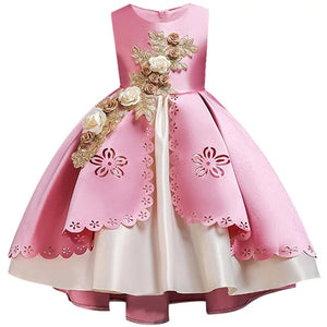 Kids Dresses For Girls Elegant Princess Dress Children Evening Party Dress Flower Girl Wedding Gown vestido infantil