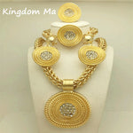 Women Jewelry African Wedding Jewelry Set Bridal Gold Color Necklace Bracelet Earrings Rings Sets
