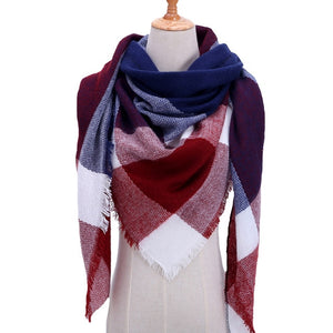 Winter women scarf plaid warm cashmere scarves shawls luxury brand neck bandana  pashmina lady wrap