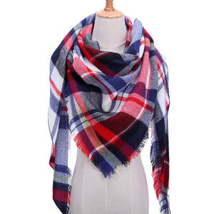 Winter women scarf plaid warm cashmere scarves shawls luxury brand neck bandana  pashmina lady wrap