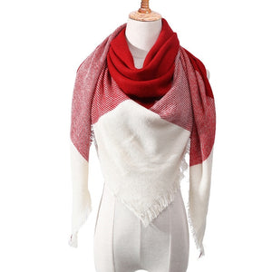 Winter women scarf plaid warm cashmere scarves shawls luxury brand neck bandana  pashmina lady wrap