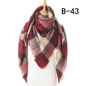 Winter women scarf plaid warm cashmere scarves shawls luxury brand neck bandana  pashmina lady wrap