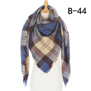 Winter women scarf plaid warm cashmere scarves shawls luxury brand neck bandana  pashmina lady wrap