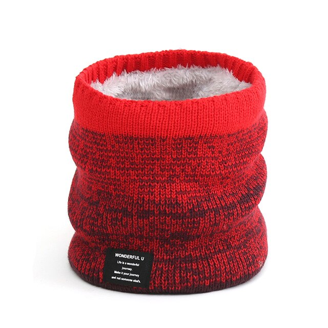 Knit Women Ring Neck Scarf Winter Warm Print Outdoor Thick Cashmere Cycling Scarves Men Fur Men Bufanda Unisex