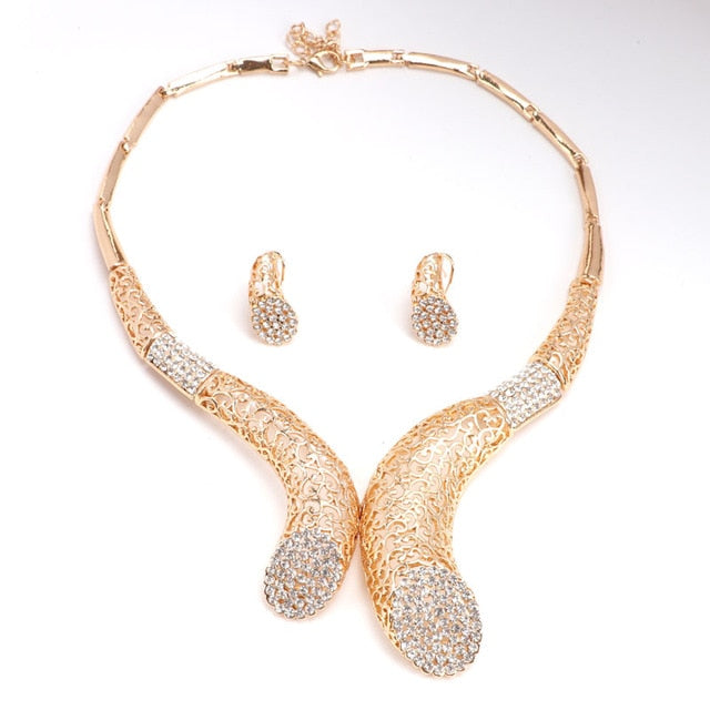 African Jewelry Set For  Women With Gold Color