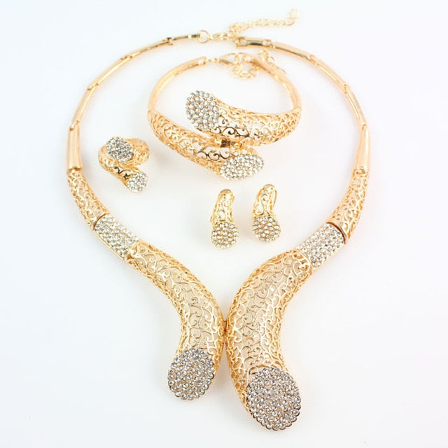 African Jewelry Set For  Women With Gold Color