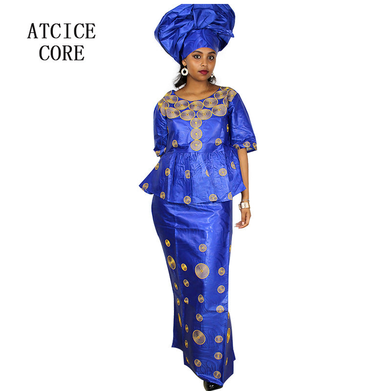 african dresses for women 100% COTTON NEW AFRICAN FASHION DEISGN BAIZN RICHE EMBROIDERY DESIGN DRESS african clothes DP193#