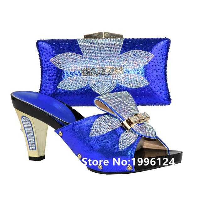 Ladies Matching Shoe and Bag Italy 6 Colors Material with Pu Italy Shoes and Bags Set for Party Women Shoe and Bag To Match