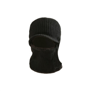 Winter Warm Mask Hat Windproof Knitted Hat Visor Beanie Neck Warmer Hat for Men Women.