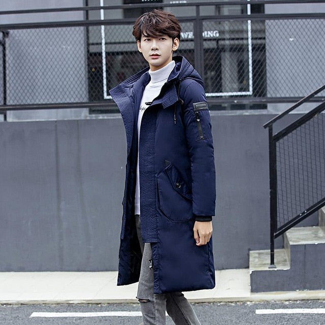 Hooded Long Winter Duck Down Parkas Men Casual Clothing Outwear Down Jackets Male Thick Down Coat Fashion Puffer Jacket .