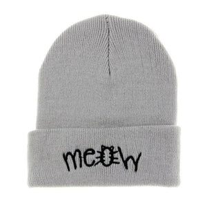 Winter Knitting MEOW Beanie Hat And Snapback Men And Women Hiphop Cap