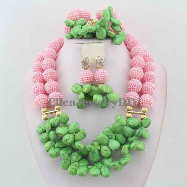 African Beads Rushed Classic Women Jewelry Sets New Arrived Nigeria Set Necklace Africa Beads