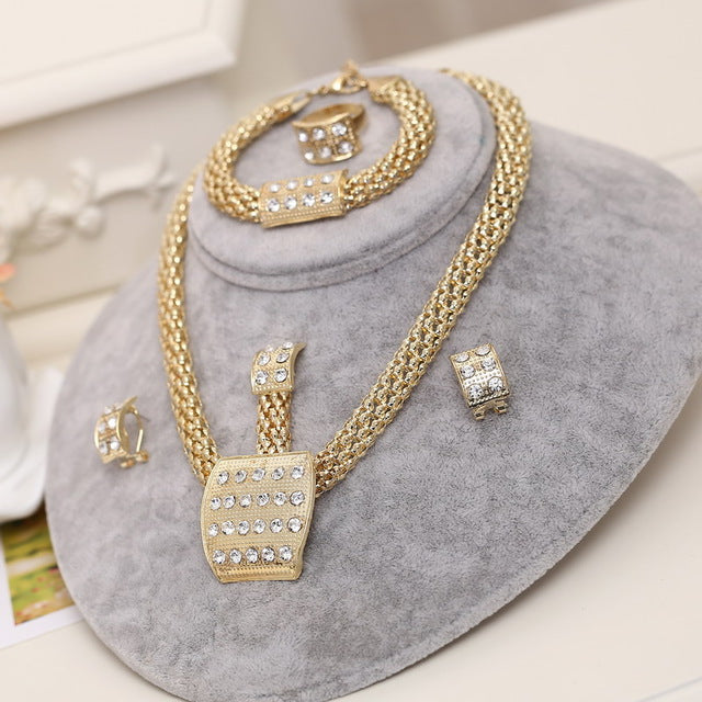 ZOSHI Exquisite Dubai gold Jewelry Set Luxury Nigerian Woman Wedding Fashion African Beads .
