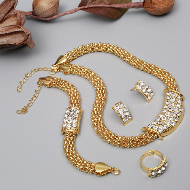 ZOSHI Exquisite Dubai gold Jewelry Set Luxury Nigerian Woman Wedding Fashion African Beads .