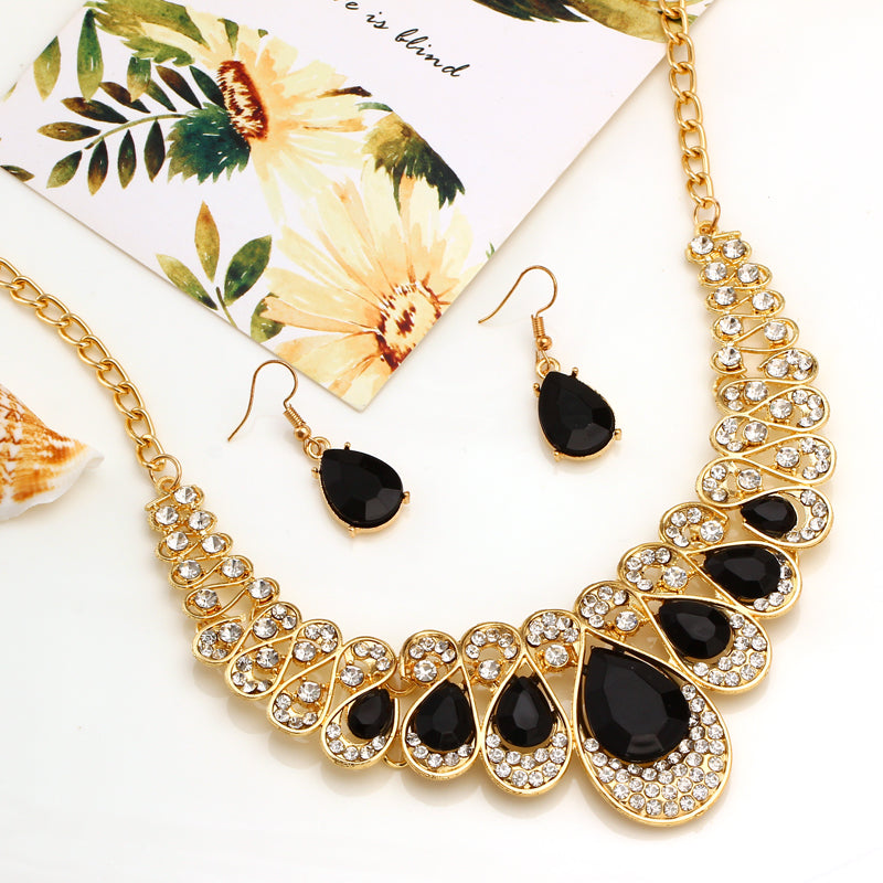 Jewelry-Jewelry  Set For Women Gold Necklace earrings