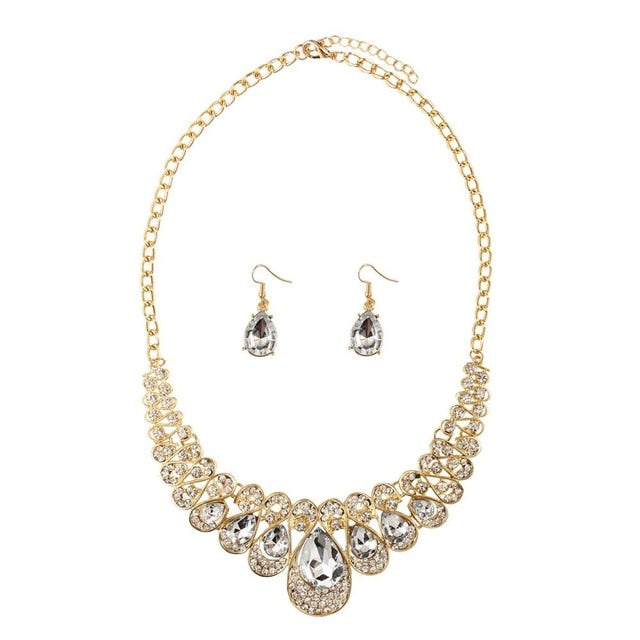 Jewelry-Jewelry  Set For Women Gold Necklace earrings