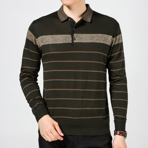 casual long sleeve business mens shirts male striped fashion brand polo shirt designer men tenis polos camisa social .