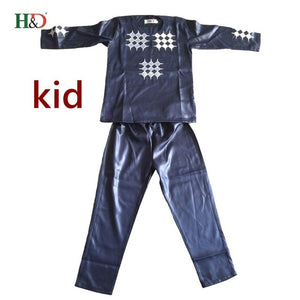 H&D african men kid boy clothing 2018 mens dashiki shirt africa bazin riche outfit clothes tops pant suits vetement africain