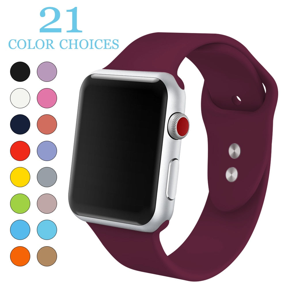 Soft Silicone Replacement Sport Band For 38mm Apple Watch Series1 2 42mm Wrist Bracelet Strap For iWatch Sports Edition