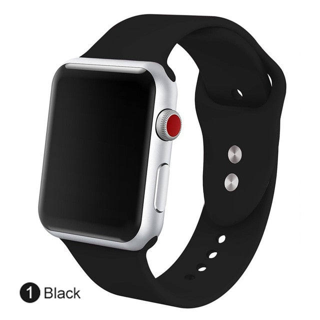 Soft Silicone Replacement Sport Band For 38mm Apple Watch Series1 2 42mm Wrist Bracelet Strap For iWatch Sports Edition