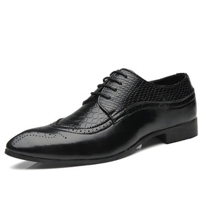 Business Men Casual Shoes Leather High Quality Soft Men's brogue Flats Retro Carved British Style Dress Shoes