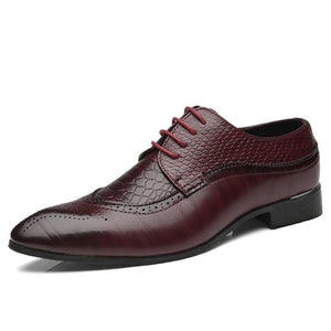 Business Men Casual Shoes Leather High Quality Soft Men's brogue Flats Retro Carved British Style Dress Shoes