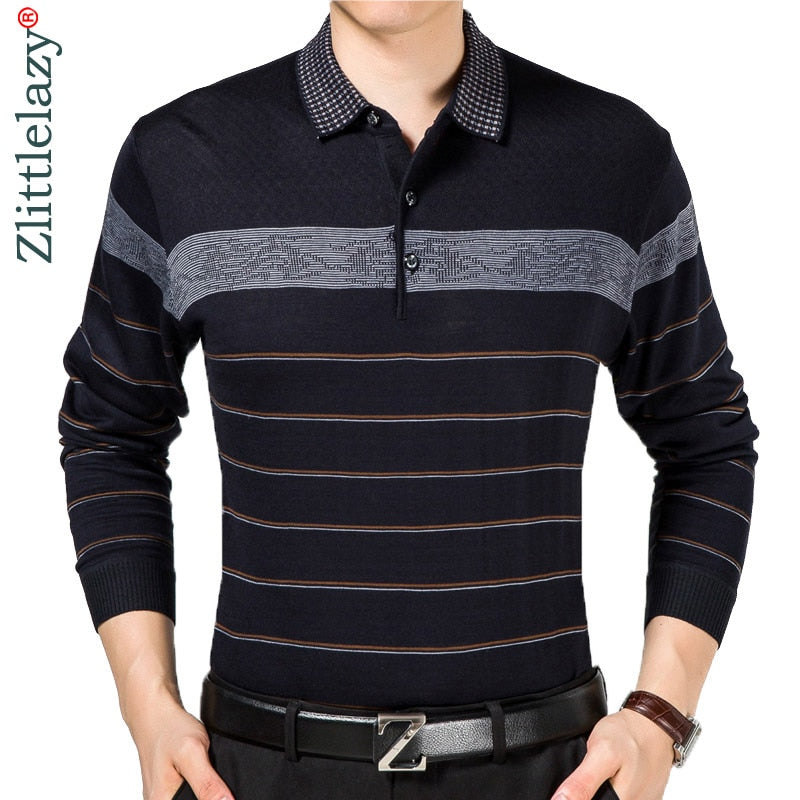 casual long sleeve business mens shirts male striped fashion brand polo shirt designer men tenis polos camisa social .
