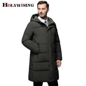 Holyrising 5XL Men Long down jacket winter Outerwear Warm Hooded Men White Duck Down Coats Hooded Thermal Windproof Coat .