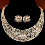 Piercing Collares Earrings Fine African Jewelry Sets Maxi Necklaces+ Pendientes Gold/Silver Plated  For Wedding  and Party.