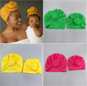 Headband Wrap Hat Mother Girls Kids Turban Headband Hair Head Bands Wrap Bandanas Accessories Headscarf Headwrap Headdress