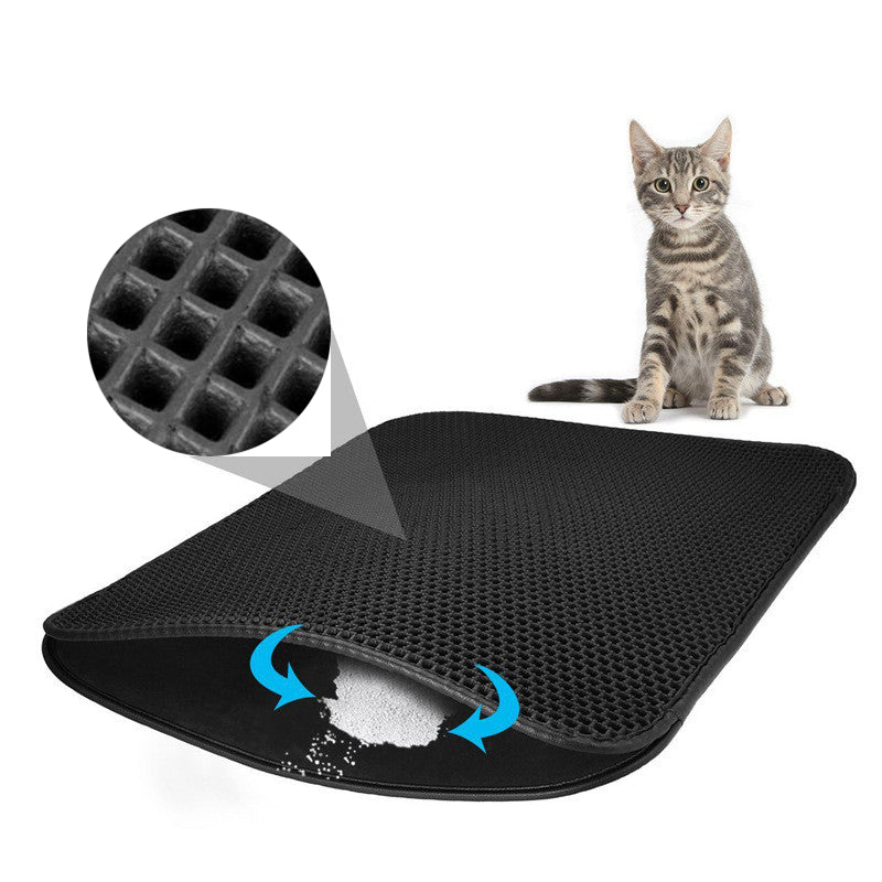 Pet Cat Litter Mat EVA Double Layer Cat Litter Trapping Pet Litter Cat Mat Clean Pad  Products For Cats Accessories